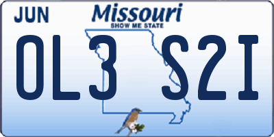 MO license plate OL3S2I