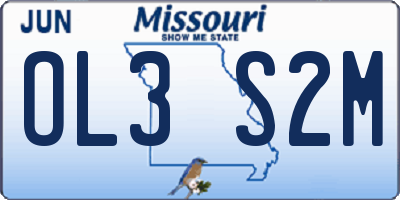 MO license plate OL3S2M