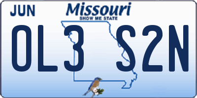 MO license plate OL3S2N