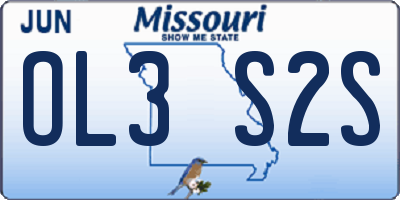 MO license plate OL3S2S