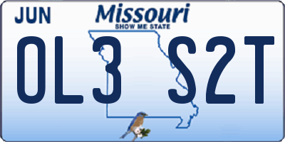 MO license plate OL3S2T