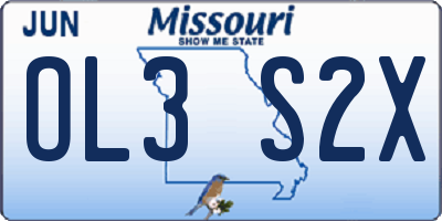 MO license plate OL3S2X