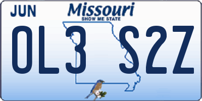 MO license plate OL3S2Z