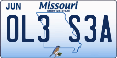 MO license plate OL3S3A
