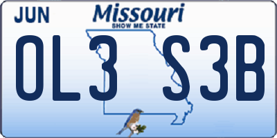 MO license plate OL3S3B
