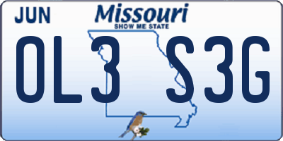MO license plate OL3S3G