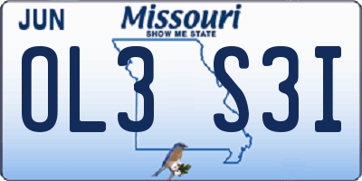 MO license plate OL3S3I