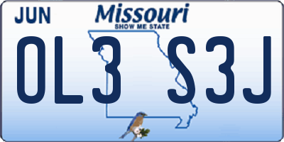 MO license plate OL3S3J