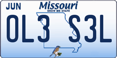 MO license plate OL3S3L