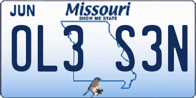 MO license plate OL3S3N