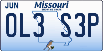 MO license plate OL3S3P