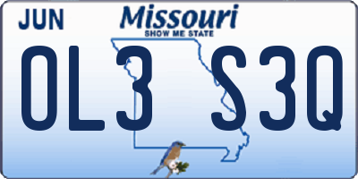 MO license plate OL3S3Q