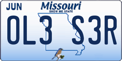 MO license plate OL3S3R