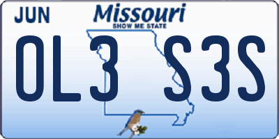 MO license plate OL3S3S