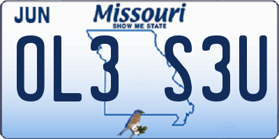 MO license plate OL3S3U