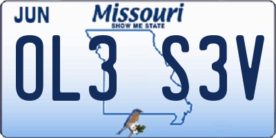 MO license plate OL3S3V