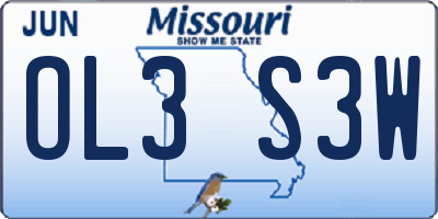 MO license plate OL3S3W