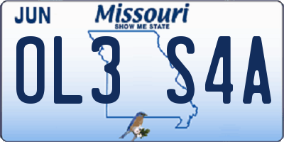 MO license plate OL3S4A