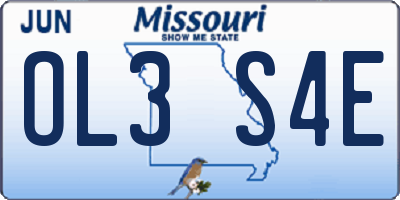 MO license plate OL3S4E