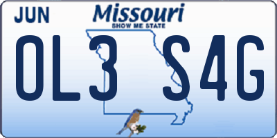 MO license plate OL3S4G