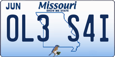 MO license plate OL3S4I