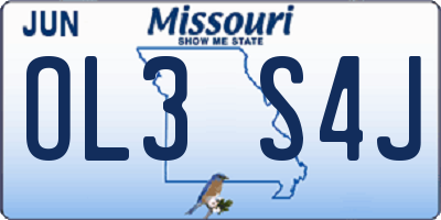 MO license plate OL3S4J