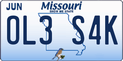 MO license plate OL3S4K