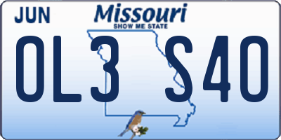 MO license plate OL3S4O