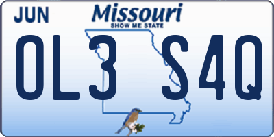 MO license plate OL3S4Q