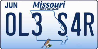 MO license plate OL3S4R