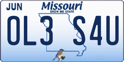 MO license plate OL3S4U