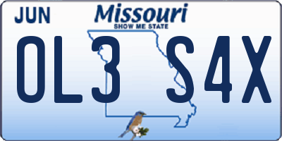 MO license plate OL3S4X
