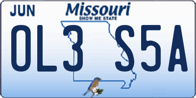 MO license plate OL3S5A
