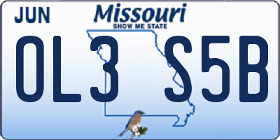 MO license plate OL3S5B