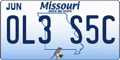 MO license plate OL3S5C