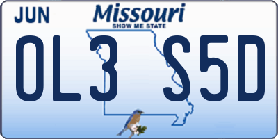 MO license plate OL3S5D