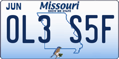 MO license plate OL3S5F