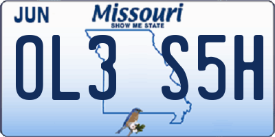 MO license plate OL3S5H