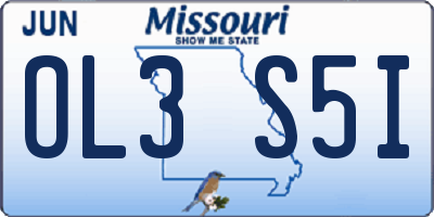 MO license plate OL3S5I