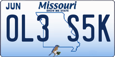 MO license plate OL3S5K