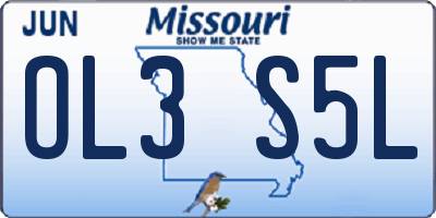 MO license plate OL3S5L