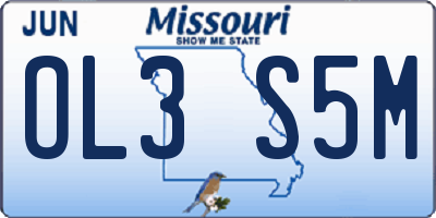 MO license plate OL3S5M