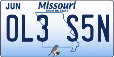 MO license plate OL3S5N