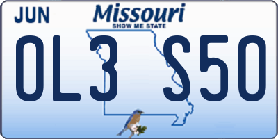 MO license plate OL3S5O