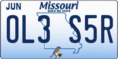 MO license plate OL3S5R