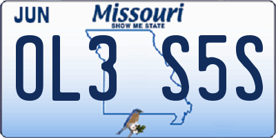 MO license plate OL3S5S