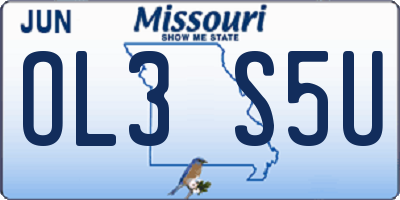 MO license plate OL3S5U
