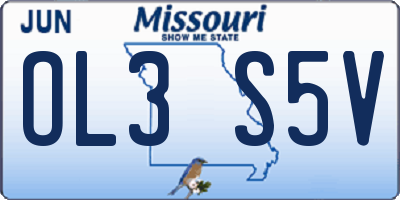 MO license plate OL3S5V