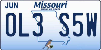 MO license plate OL3S5W