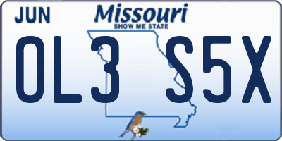 MO license plate OL3S5X